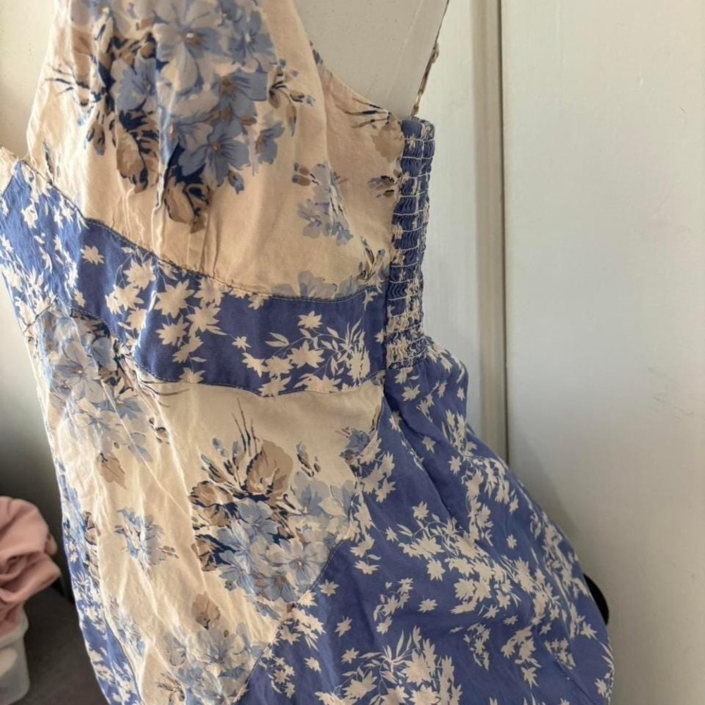 Y2k Guess Vintage Blue & White Floral Lace babydoll Cami - Picture 2 of 7